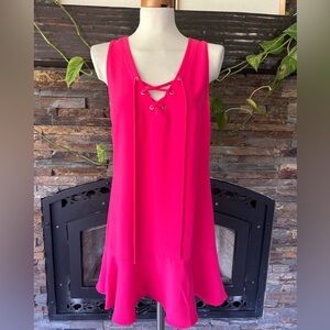 Amanda‎ Uprichard Pink Sleeveless Ruffle Hem Dress Medium
